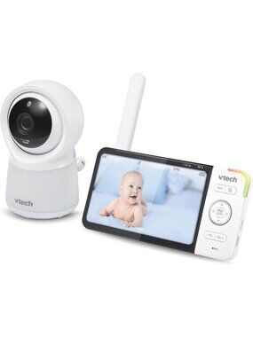 Smart Wi-Fi 1080p Video Baby Monitor with 5" Display, Night-Light & Remote